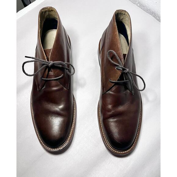 Banana Republic Realey Italian Leather Chukka Boot in Chocolate Brown Mens sz 10 - Picture 2 of 10